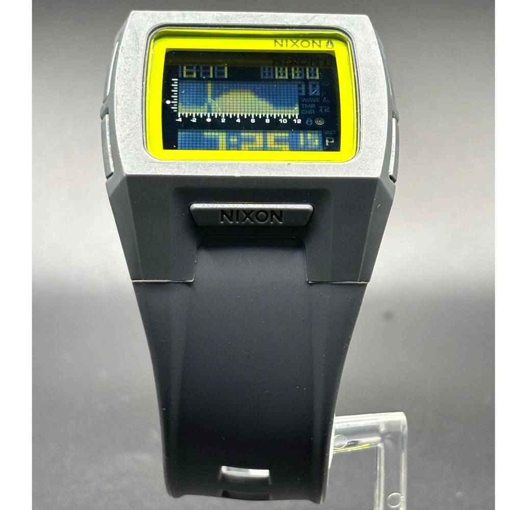 Nixon Lodown II Digital Tide Watch Gray Yellow Surf 100M Box Manual - Picture 5 of 17